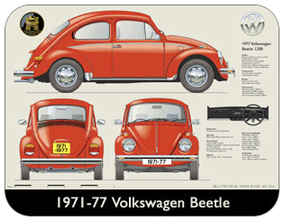 VW Beetle 1971-77 Place Mat, Medium
